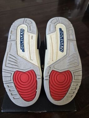 Air Jordan Retro Sole Sneakers - White, Red, Blue